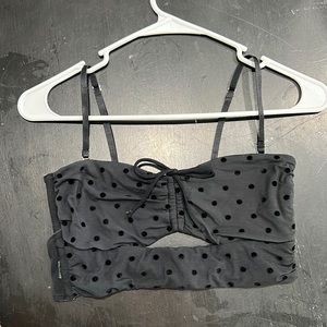 Forever 21 polka dot mesh crop top